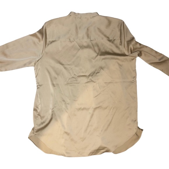 Satin golden button up blouse - Picture 2 of 3